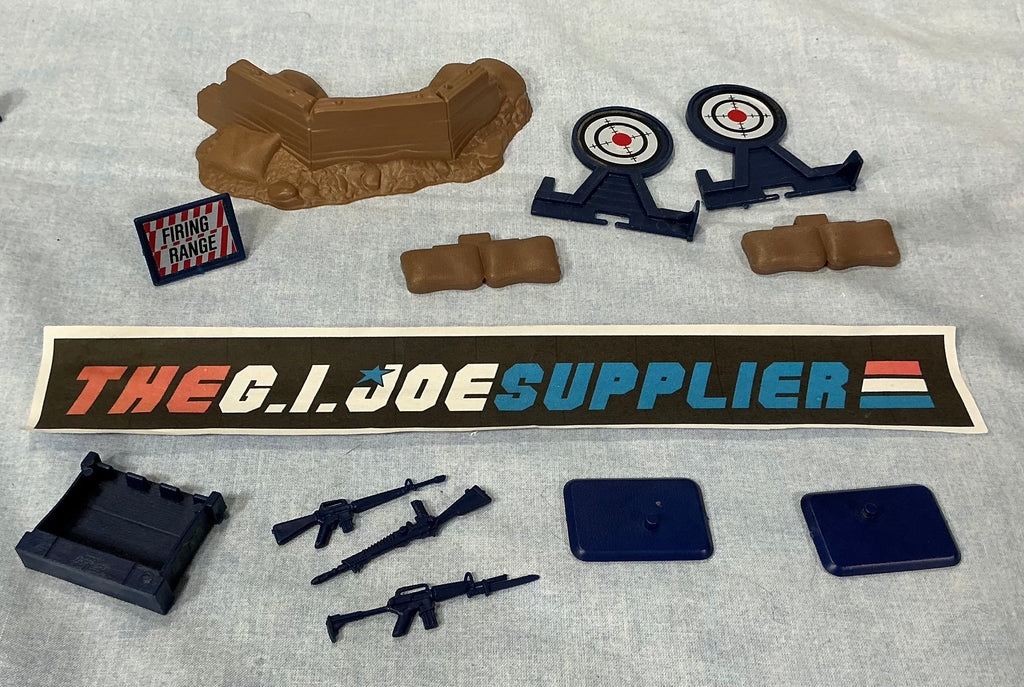 1985 VINTAGE ARAH G.I. JOE COBRA RIFLE RANGE UNIT BATTLEFIELD ACCESSORIES LOOSE 100% COMPLETE (d)