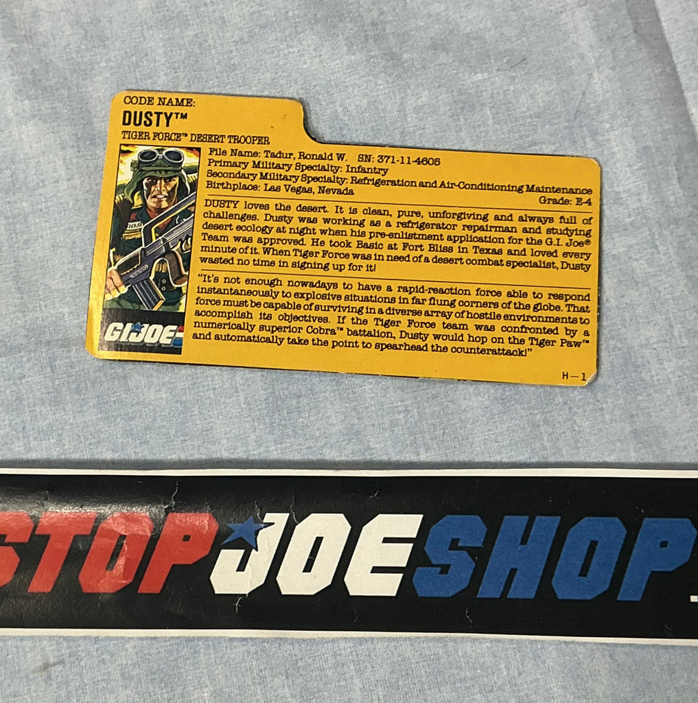 1988 VINTAGE ARAH DUSTY V2 FILE CARD (c)
