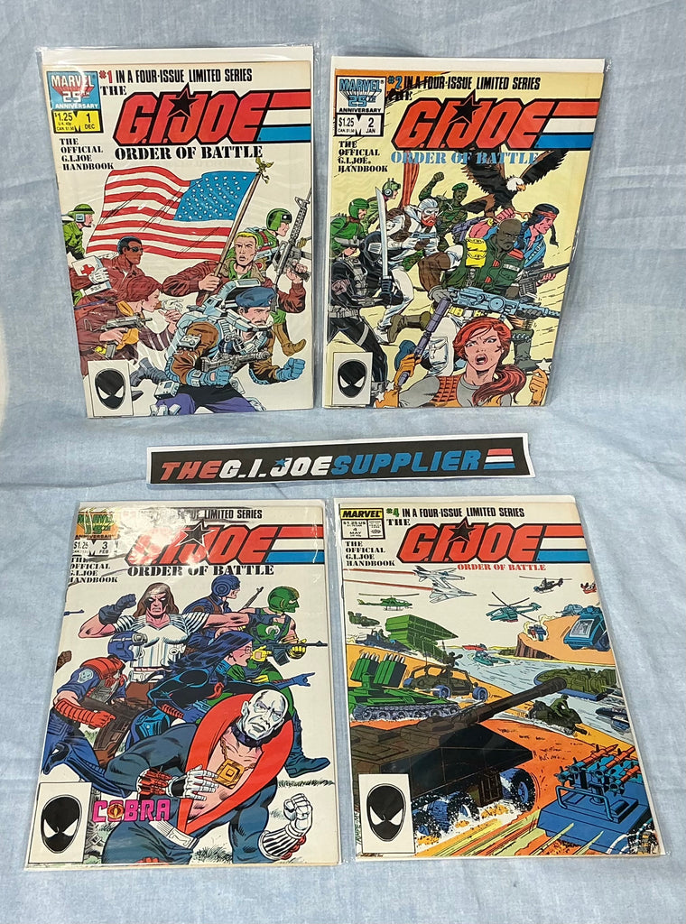 MARVEL COMICS G.I. JOE ORDER OF BATTLE (1986-1987) ISSUES #1-4 COMPLETE SERIES SET COMIC BOOK BUNDLE (b)