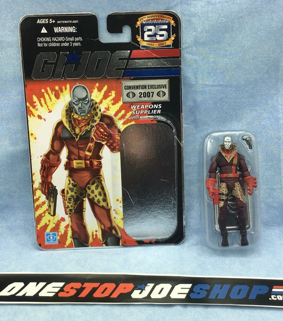 2007 SDCC G.I. JOE COBRA DESTRO V15A COMIC CONVENTION EXCLUSIVE NEW SEALED SILVER PIMP DADDY VARIANT NEW LOOSE 100% COMPLETE + FULL CARD