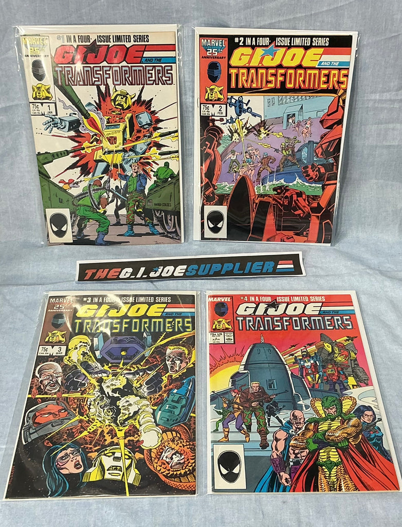 MARVEL COMICS G.I. JOE AND THE TRANSFORMERS (1987) ISSUES #1-4 COMPLETE SERIES SET COMIC BOOK BUNDLE (b)