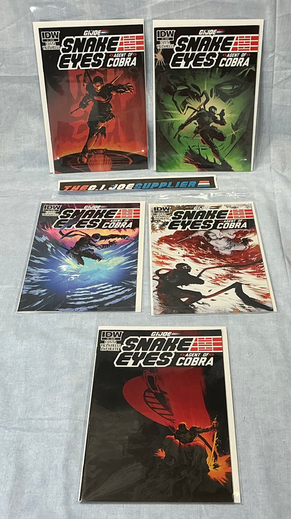 IDW PUBLISHING G.I. JOE SNAKE EYES AGENT OF COBRA (2015) ISSUES #1-5 COMPLETE SET COMIC BOOK BUNDLE (b)