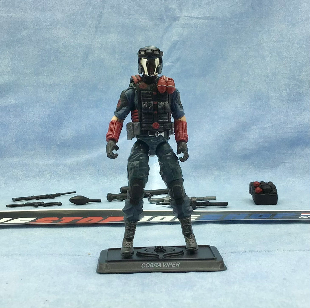 2011 30TH ANNIVERSARY G.I. JOE COBRA VIPER V28 INFANTRY LOOSE 100% COMPLETE + FULL CARD