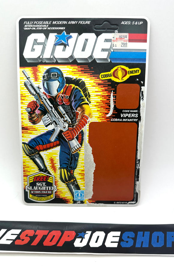 1986 VINTAGE ARAH VIPER V1 SGT. SLAUGHTER OFFER FULL FILE CARD UNPUNCHED