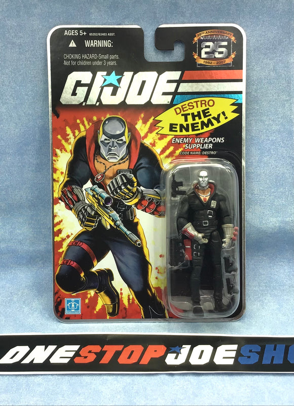 2007 25TH ANNIVERSARY G.I. JOE COBRA DESTRO V14 WAVE 4 NEW SEALED FOIL CARD (c)