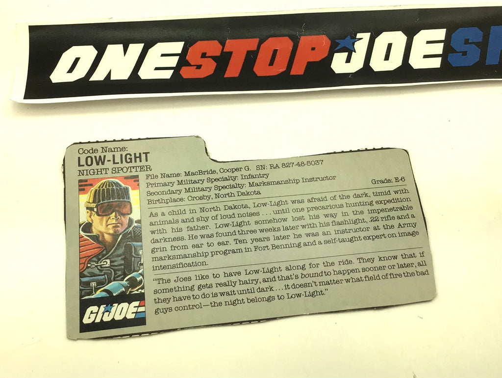 1986 VINTAGE ARAH LOW LIGHT V1 SLAUGHTER OFFER FILE CARD (g)