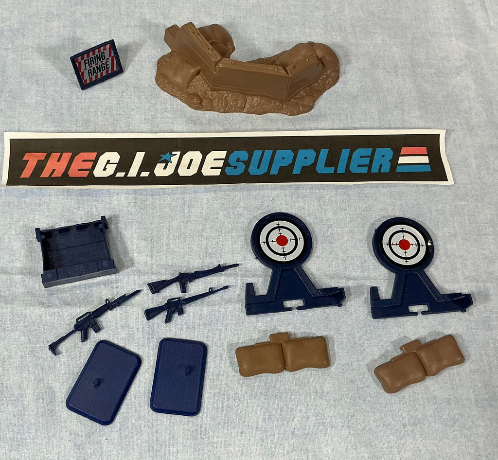 1985 VINTAGE ARAH G.I. JOE COBRA RIFLE RANGE UNIT BATTLEFIELD ACCESSORIES LOOSE 100% COMPLETE (c)