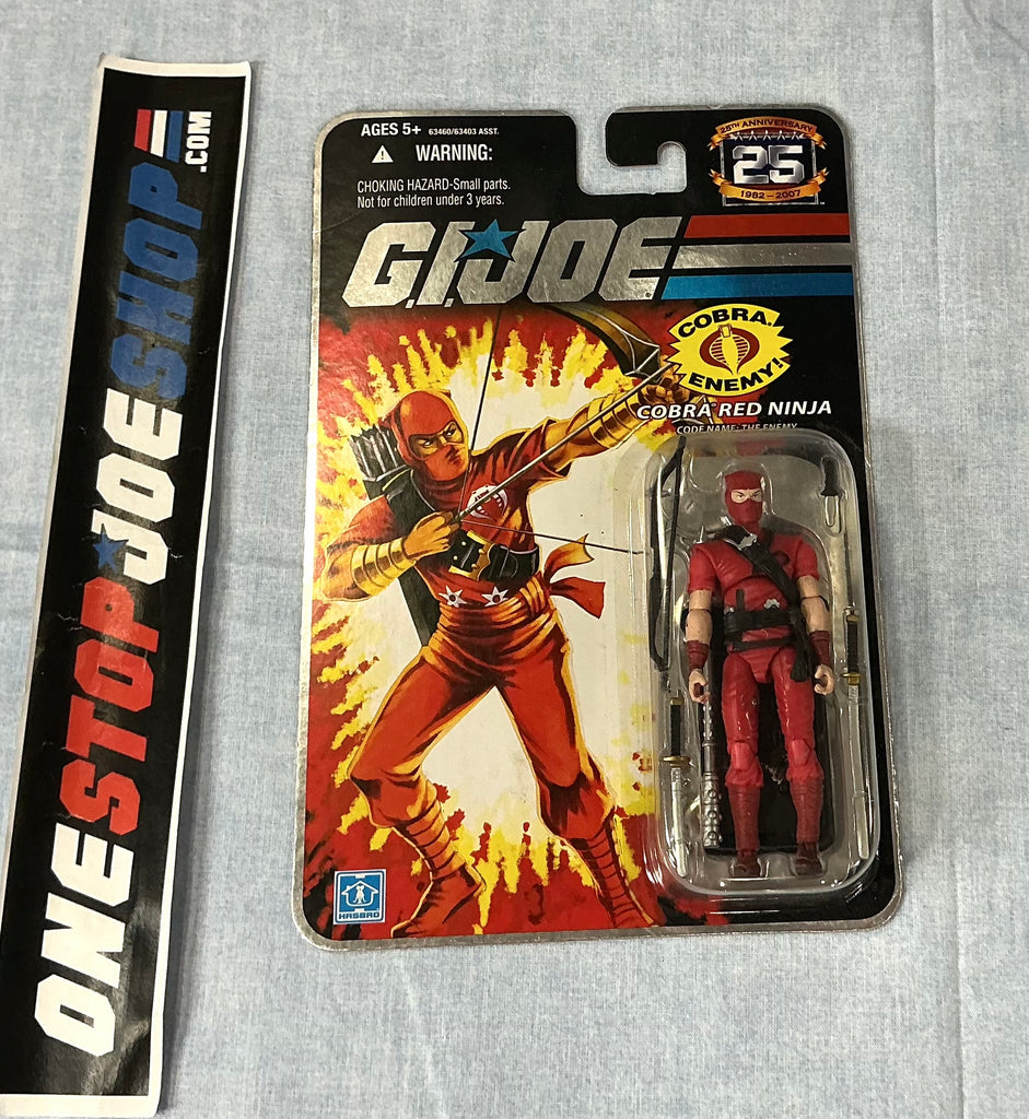2007 25TH ANNIVERSARY G.I. JOE COBRA RED NINJA V2 WAVE 3 NEW SEALED FOIL CARD (c)