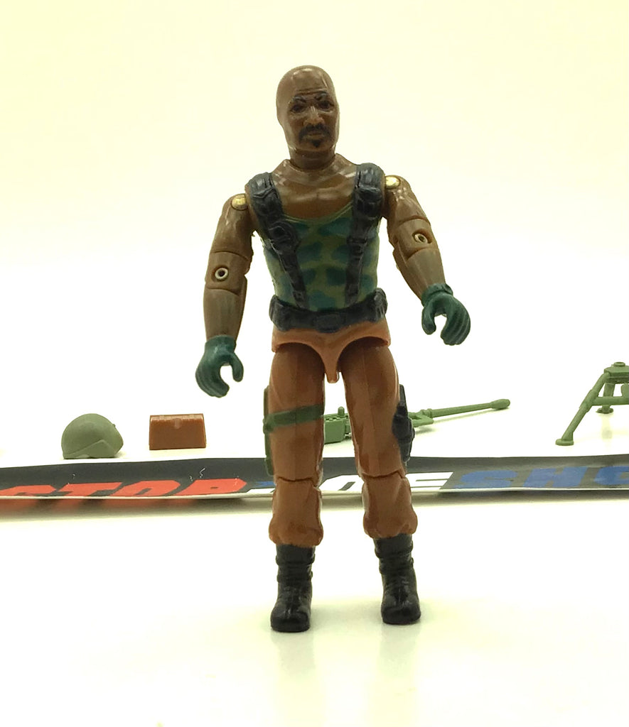 1984 VINTAGE ARAH G.I. JOE ROADBLOCK V1 MACHINE GUNNER LOOSE 100% COMPLETE (h)