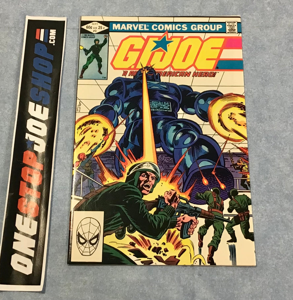 MARVEL COMICS G.I. JOE A REAL AMERICAN HERO ISSUE #3 COMIC BOOK SEPTEMBER 1982 1ST PRINT DIRECT EDITION