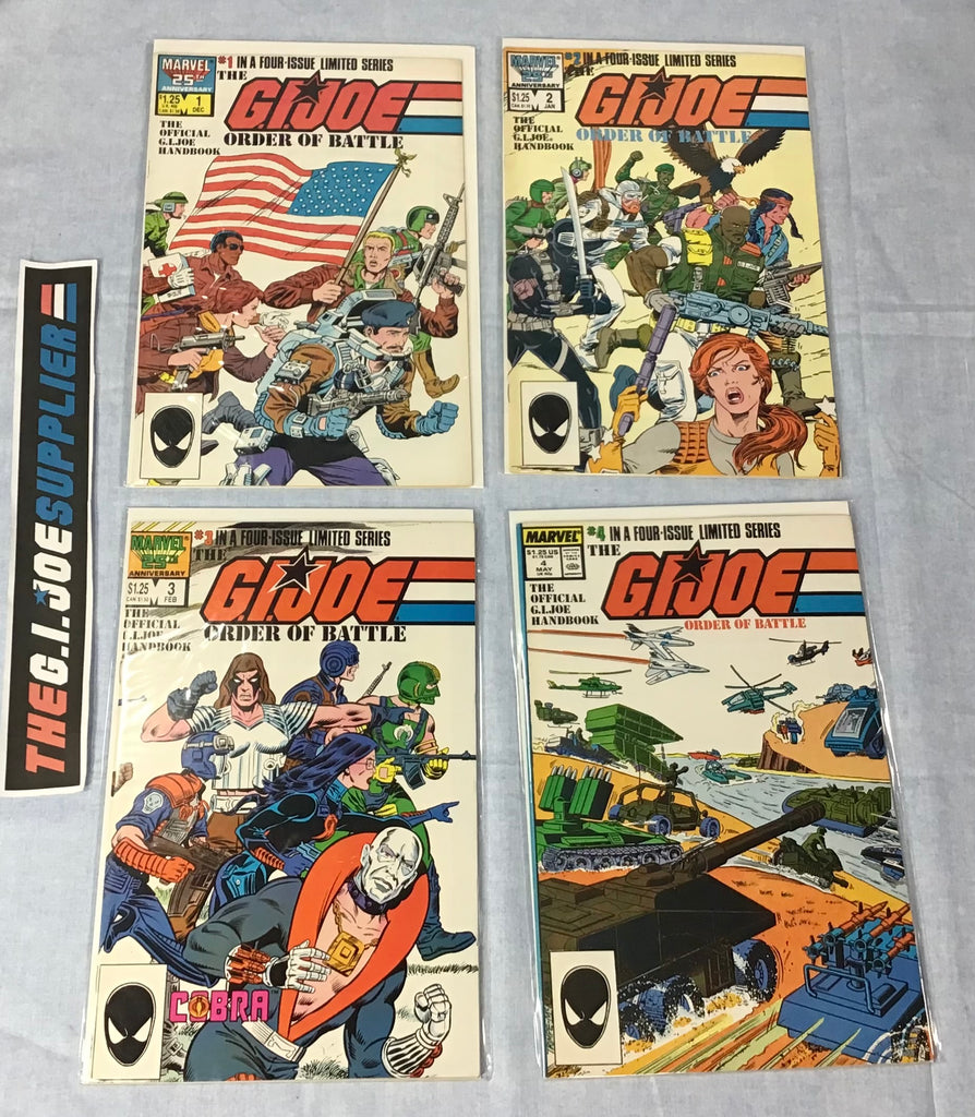 MARVEL COMICS G.I. JOE ORDER OF BATTLE (1986-1987) ISSUES #1-4 COMPLETE SERIES SET COMIC BOOK BUNDLE