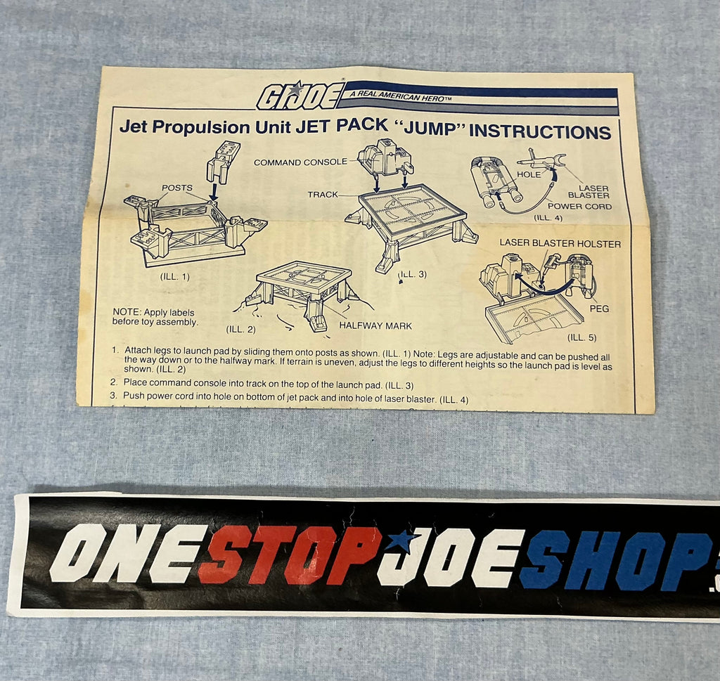 1982 VINTAGE ARAH JET PACK JUMP VEHICLE PLAY SET BLUEPRINTS (d)