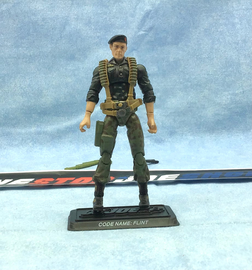 2007 25TH ANNIVERSARY G.I. JOE FLINT V11 WAVE 1 LOOSE 100% COMPLETE + FULL CARTOON CARD