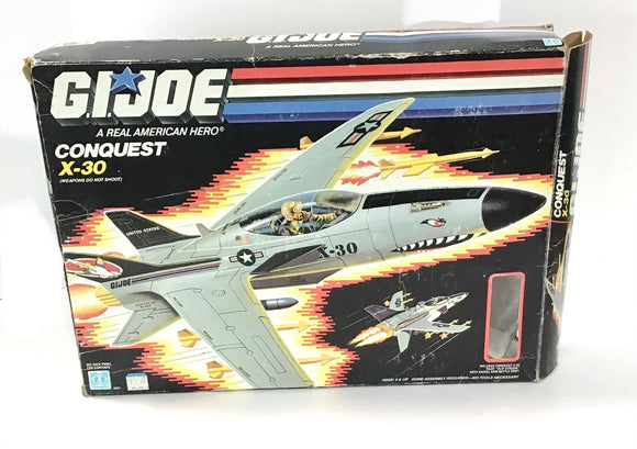 1986 VINTAGE ARAH G.I. JOE X-30 CONQUEST W/ SLIP STREAM FILE CARD VEHICLE BOX ONLY (b)