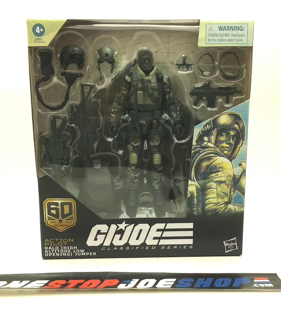 2024 60TH ANNIVERSARY CLASSIFIED G.I. JOE ACTION PILOT HALO JUMPER 6" FIGURE NEW SEALED