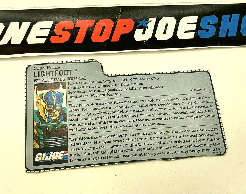 1988 VINTAGE ARAH LIGHTFOOT V1 FILE CARD (d)