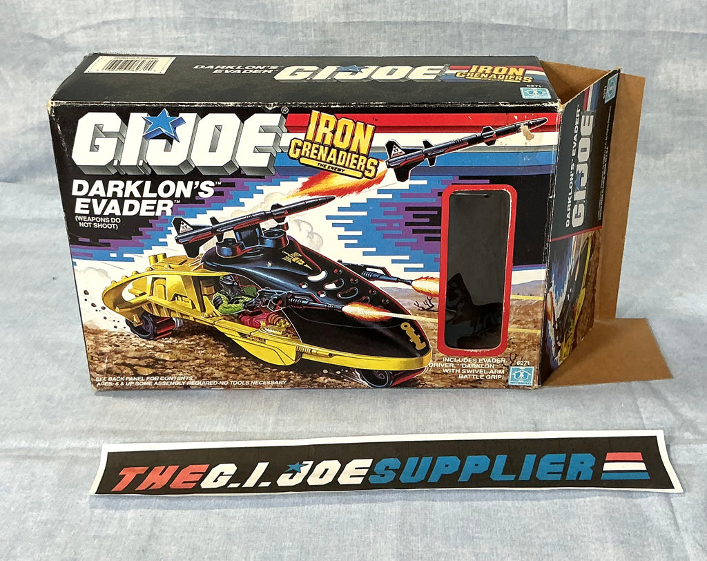 1989 VINTAGE ARAH G.I. JOE COBRA IRON GRENADIER DARKLON’S EVADER VEHICLE BOX ONLY