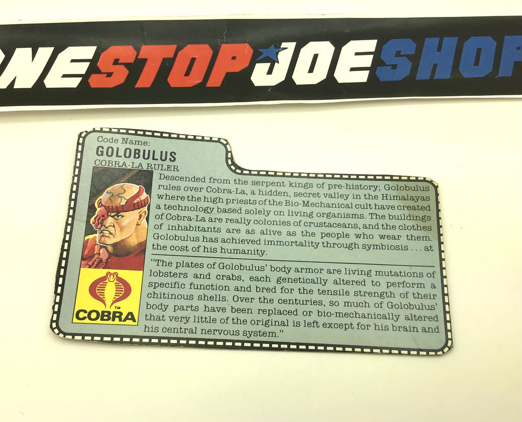 1987 VINTAGE ARAH GOLOBULUS V1 FILE CARD (f)