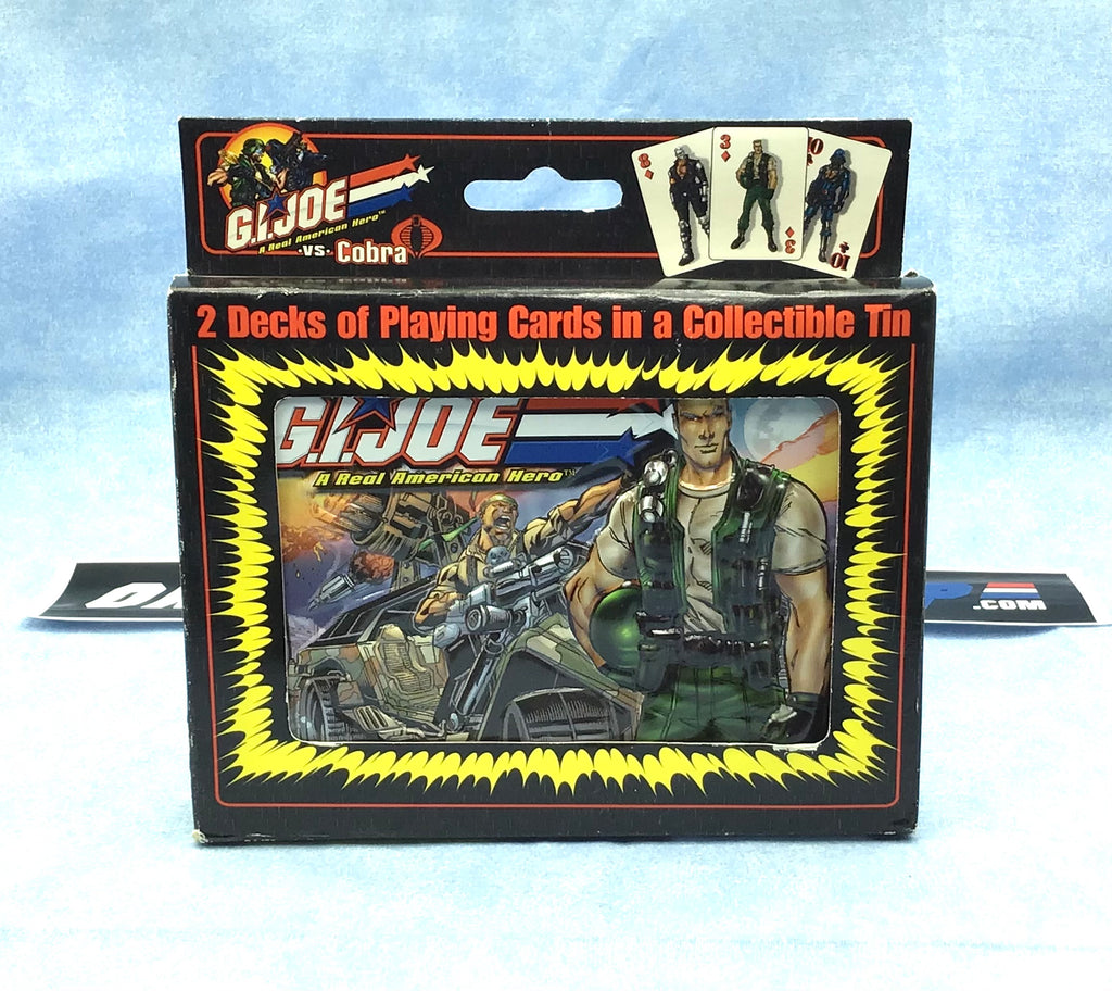 2002 GVC G.I. JOE COBRA BICYCLE PLAYING CARDS SET OF TWO COLLECTIBLE TIN NEW SEALED