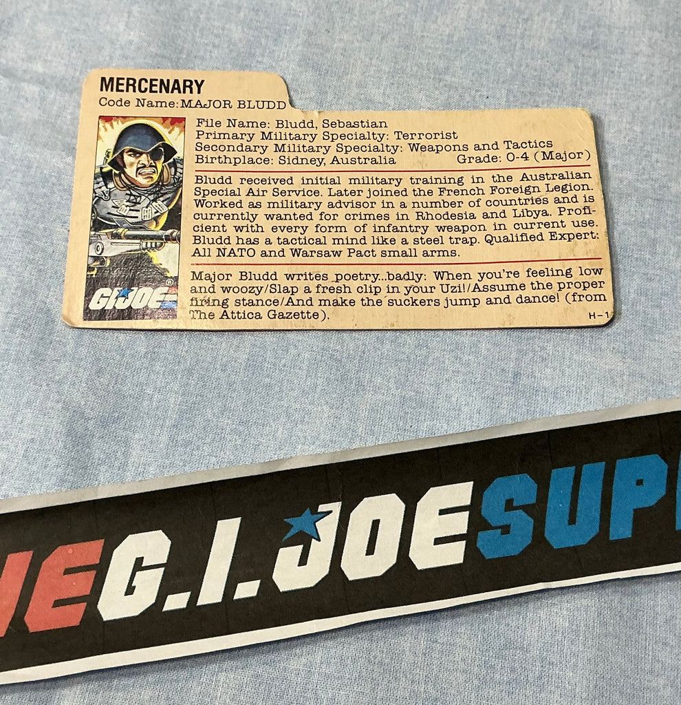 1983 VINTAGE ARAH COBRA MAJOR BLUDD V1 JC PENNEY RED BACK FILE CARD