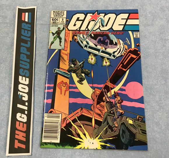 MARVEL COMICS G.I. JOE A REAL AMERICAN HERO ISSUE #8 COMIC BOOK FEBRUARY 1983 1ST PRINT NEWSSTAND EDITION (a)