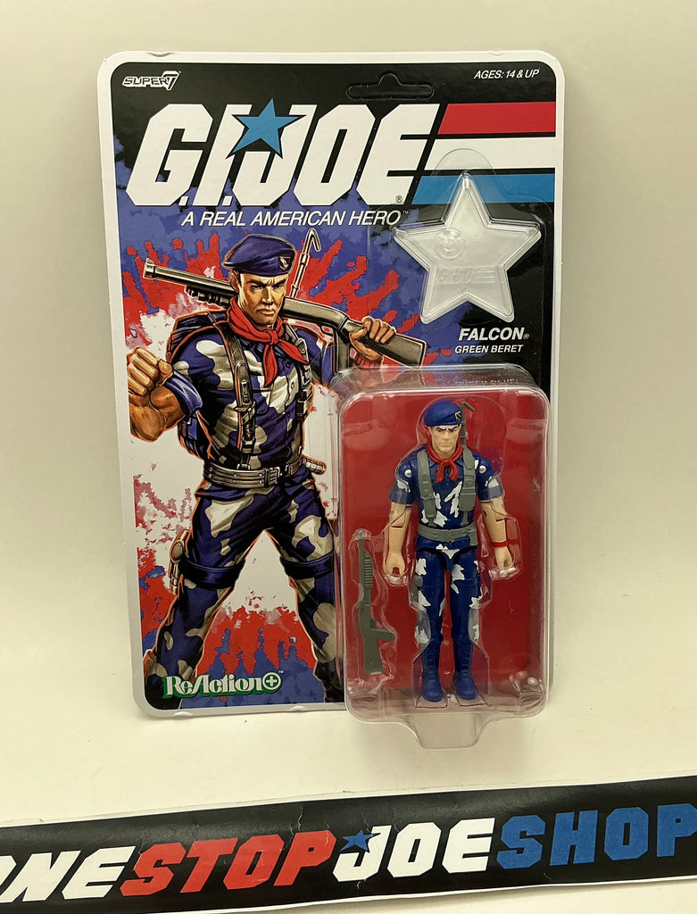 2026 SUPER7 REACTION+ G.I. JOE 250TH USA ANNIVERSARY LT. FALCON  V1 GREEN BERET WAL-MART EXCLUSIVE O-RING NEW SEALED UNPUNCHED BLEMISHES