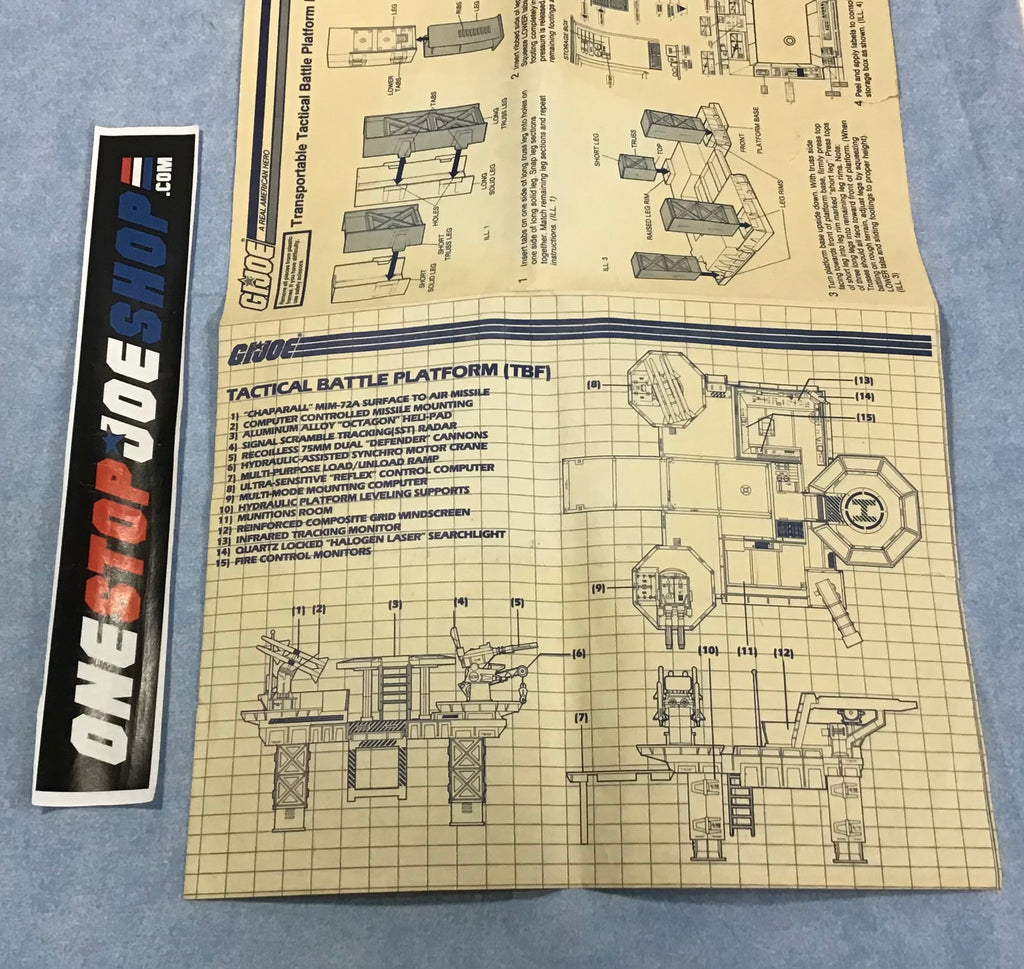1984 VINTAGE ARAH TRANSPORTABLE TACTICAL BATTLE PLATFORM BLUEPRINTS