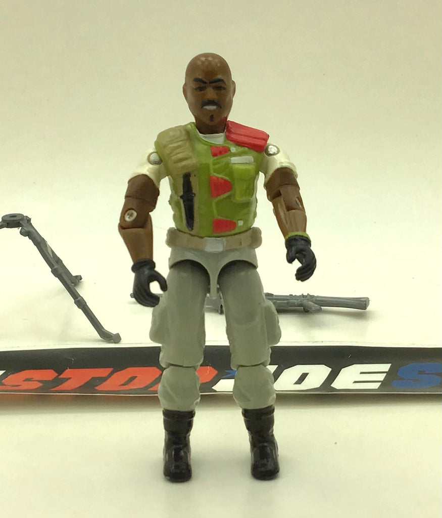 1986 VINTAGE ARAH G.I. JOE ROADBLOCK V2 MACHINE GUNNER LOOSE 100% COMPLETE (g)