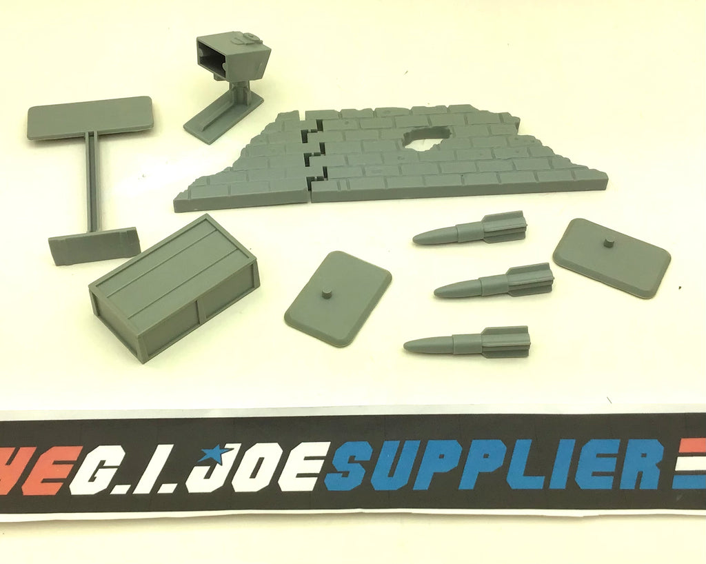 1984 VINTAGE ARAH G.I. JOE MISSILE DEFENSE UNIT BATTLEFIELD ACCESSORIES NEW LOOSE UNUSED DECALS BLUEPRINTS 100% COMPLETE