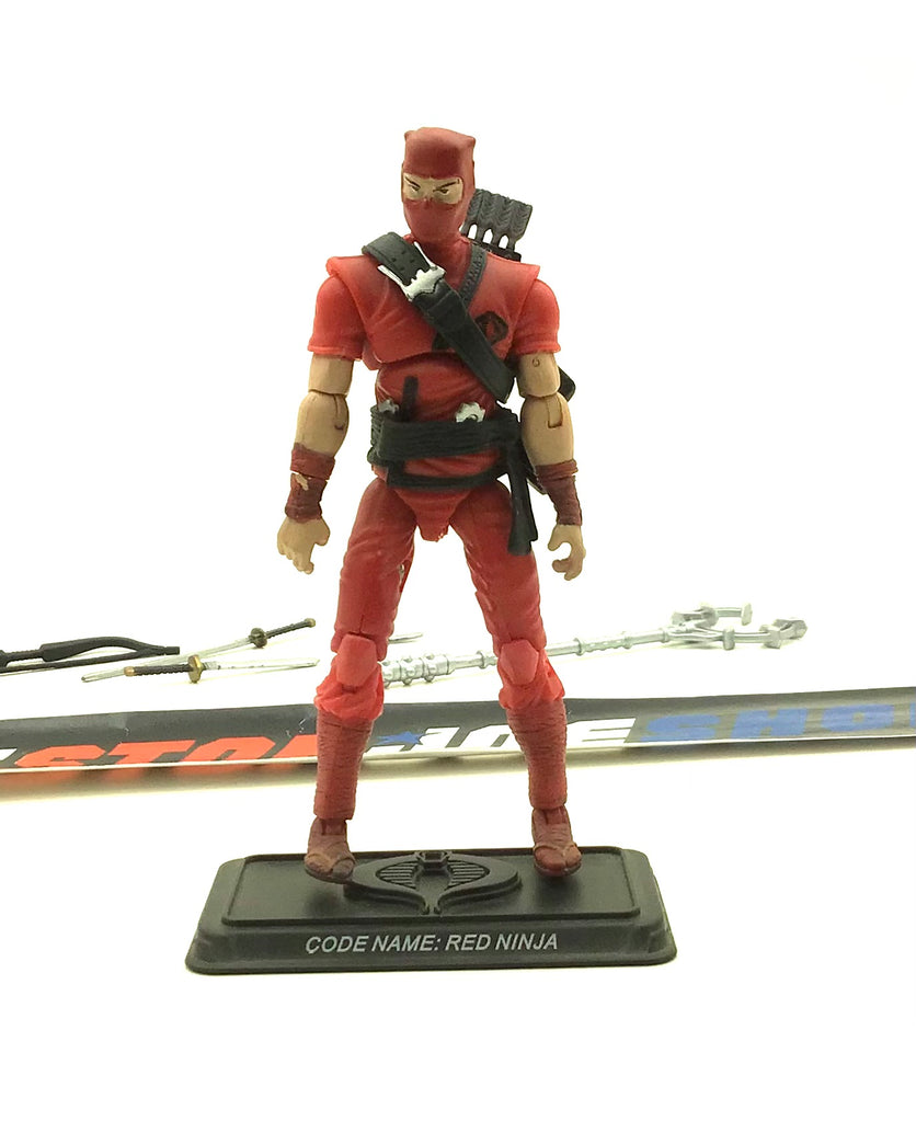 2007 25TH ANNIVERSARY G.I. JOE COBRA RED NINJA V2 WAVE 3 LOOSE 100% COMPLETE NO F/C PAINT FLAWS