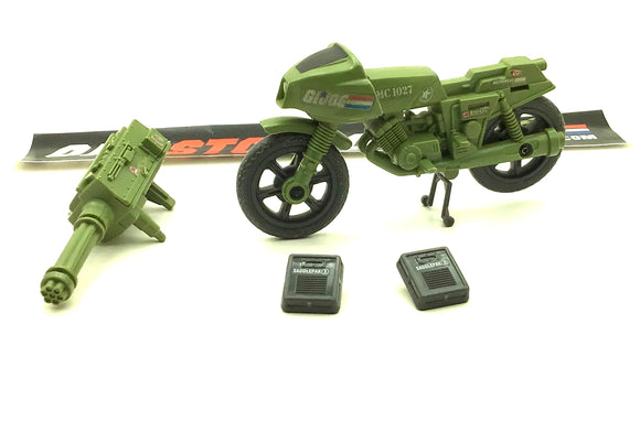 1982 VINTAGE ARAH G.I. JOE RAM RAPID FIRE MOTORCYCLE VEHICLE ONLY LOOSE 100% COMPLETE (f)