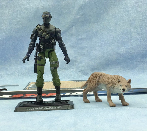 2008 25TH ANNIVERSARY G.I. JOE SNAKE EYES W/ TIMBER V33 TRU RED NINJA PACK EXCLUSIVE LOOSE 100% COMPLETE + F/C