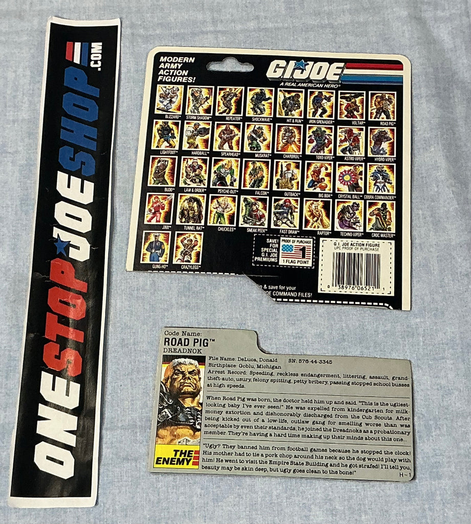 1988 VINTAGE ARAH ROAD PIG V1 SUPER TROOPER OFFER FILE CARD W/ CARD BACK
