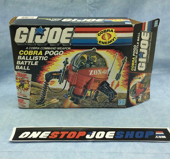 1987 VINTAGE ARAH G.I. JOE COBRA POGO BALLISTIC BATTLE BALL VEHICLE BOX ONLY (a)