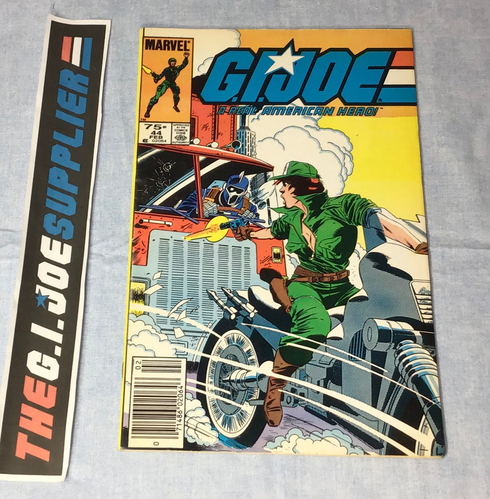 MARVEL COMICS G.I. JOE A REAL AMERICAN HERO (1982-1994) ISSUE #44 COMIC BOOK FEBRUARY 1986 NEWSSTAND EDITION