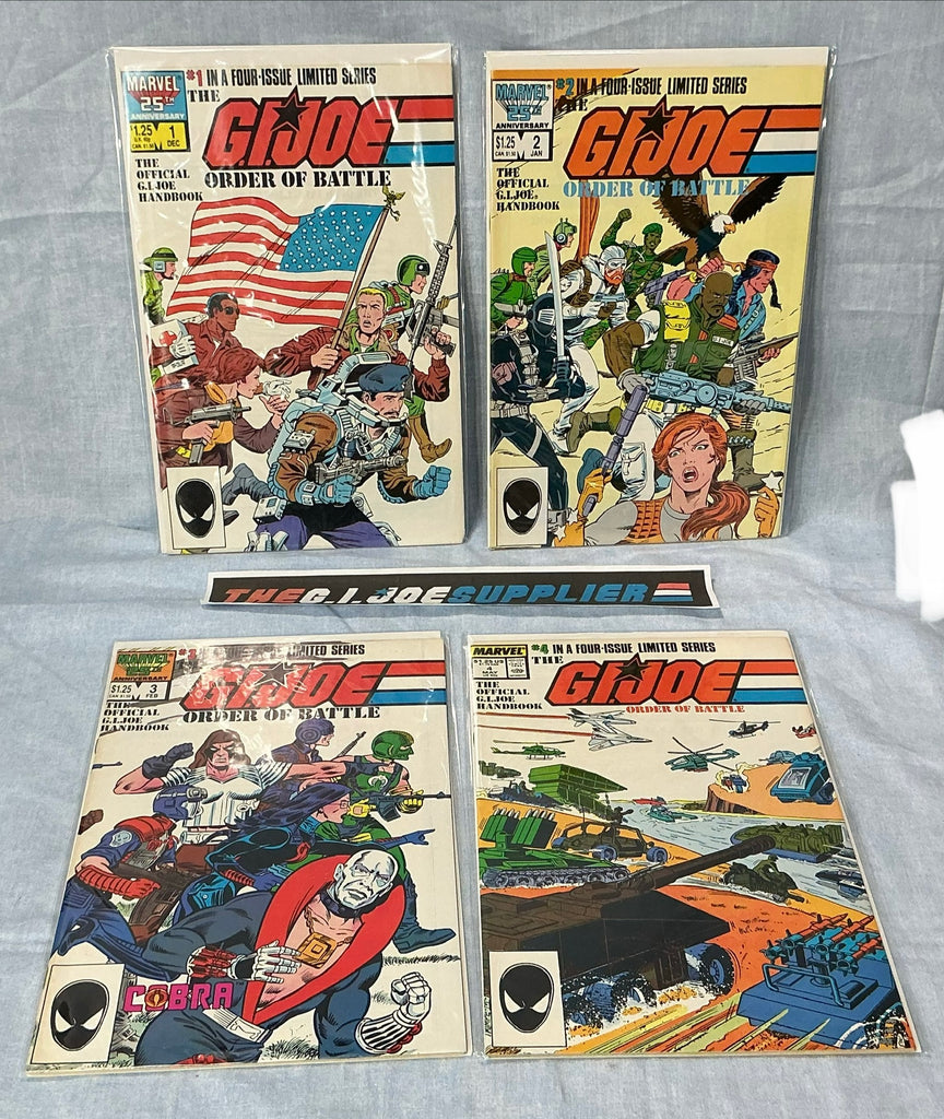MARVEL COMICS G.I. JOE ORDER OF BATTLE (1986-1987) ISSUES #1-4 COMPLETE SERIES SET COMIC BOOK BUNDLE
