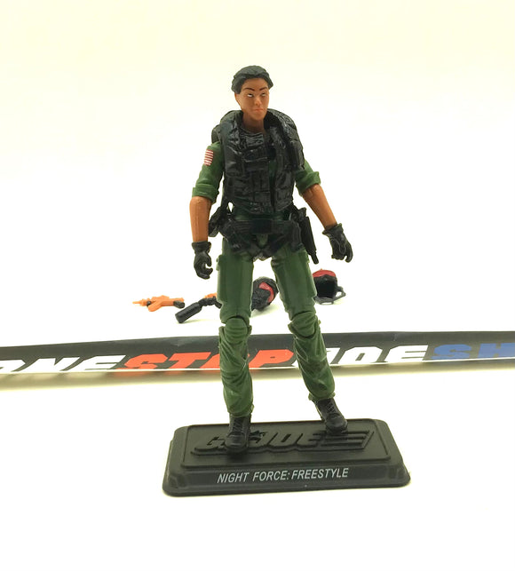 2013 G.I. JOE JOECON CONVENTION EXCLUSIVE NIGHT FORCE FREESTYLE V1 FIGHTER PILOT LOOSE 100% COMPLETE NO F/C
