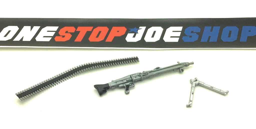 2009 JOECON SGT. SHIMIK V1 MACHINE GUN / BIPOD / AMMO BELT SET ACCESSORY PART CUSTOMS