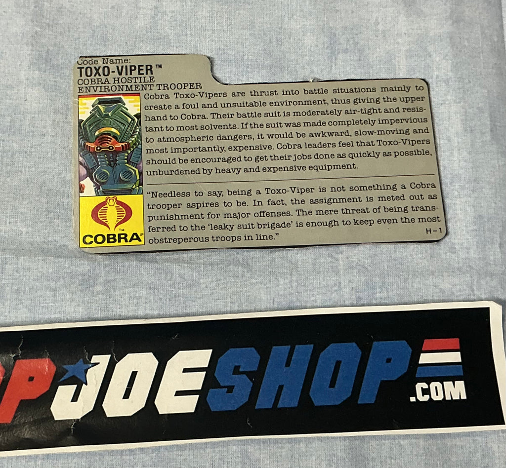 1988 VINTAGE ARAH TOXO-VIPER V1 FILE CARD (g)