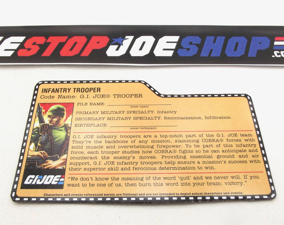 2008 25TH ANNIVERSARY G.I. JOE TROOPER V1 FILE CARD