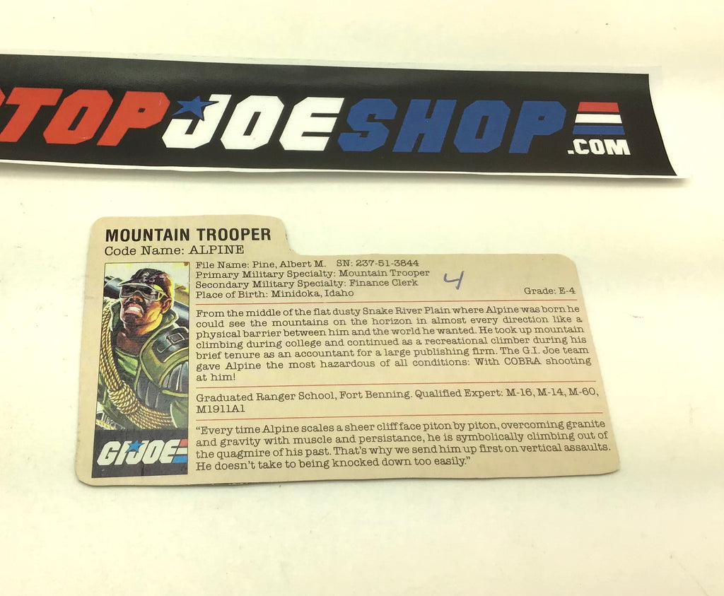 1985 VINTAGE ARAH ALPINE V1 TRIPLE WIN FILE CARD PEACH (c)