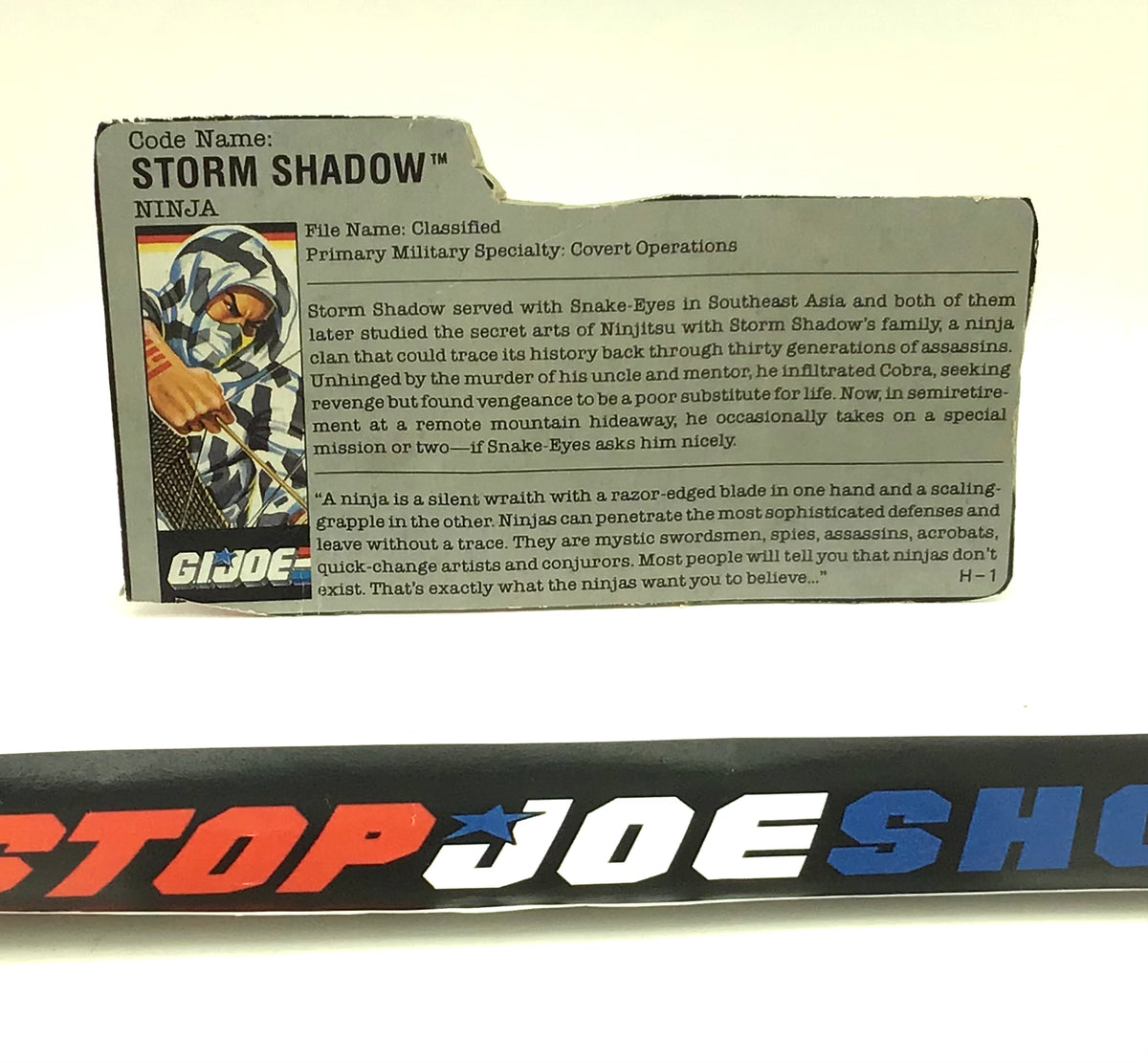 1988 VINTAGE ARAH STORM SHADOW V2 FILE CARD (a) – THE G.I. JOE SHOP ...