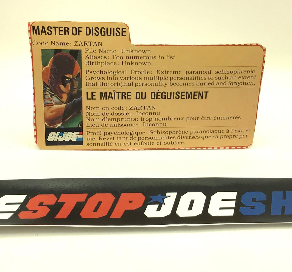 1984 VINTAGE ARAH ZARTAN V1 FRENCH CANADIAN FILE CARD