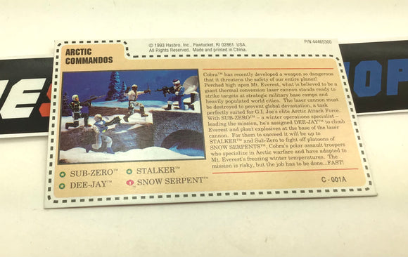 1993 VINTAGE ARAH ARCTIC COMMANDOS UNCUT FILE CARD (b)