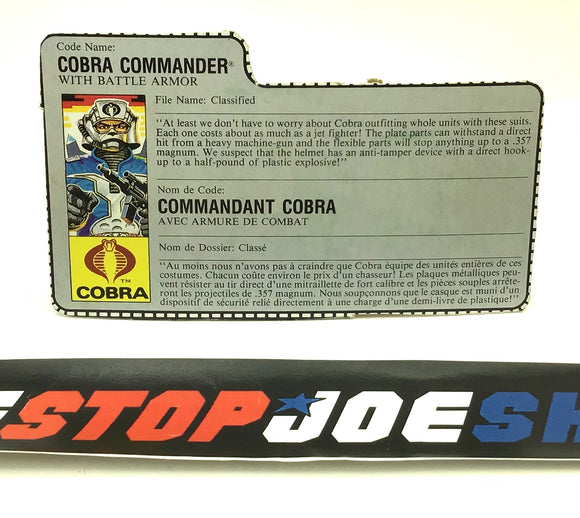 1987 VINTAGE ARAH COBRA COMMANDER V3 FRIDGE OFFER FRENCH CANADIAN FILE CARD (a)