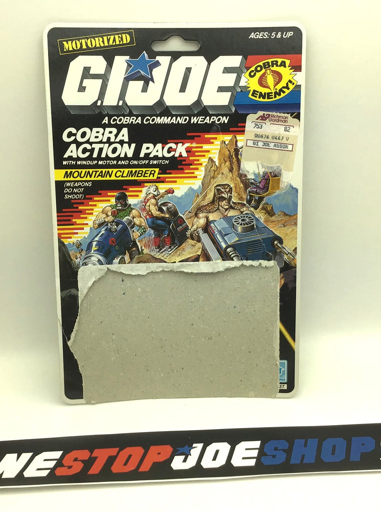 1987 VINTAGE ARAH MOUNTAIN CLIMBER VEHICLE PACK CARD BACK PACKAGING ONLY