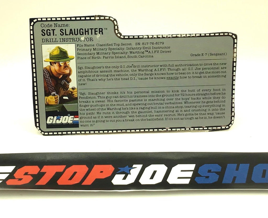 1988 VINTAGE ARAH SGT. SLAUGHTER V3 FILE CARD (b)