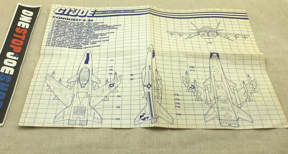 1986 VINTAGE ARAH CONQUEST X-30 VEHICLE BLUEPRINTS