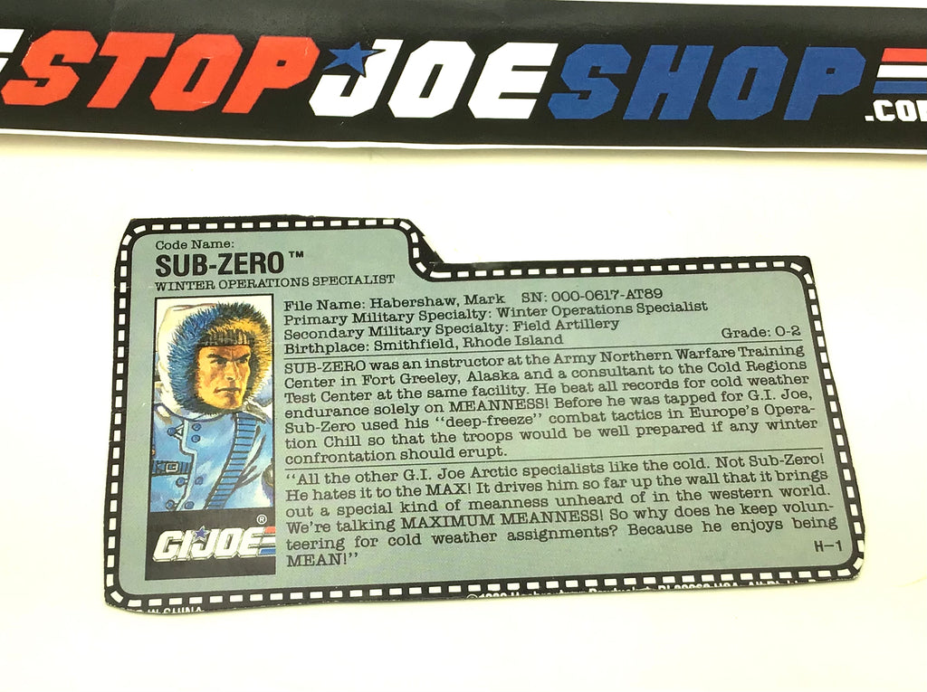 1990 VINTAGE ARAH SUB-ZERO V1 COMMAND RING OFFER FILE CARD