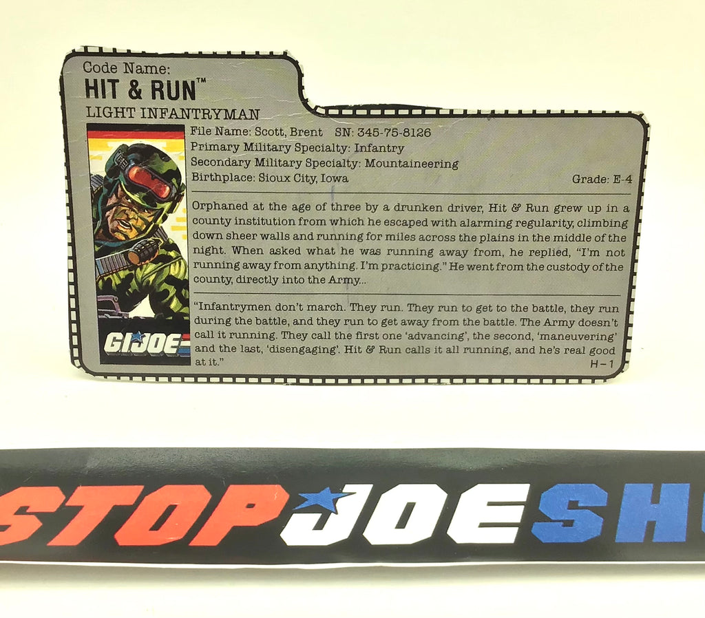 1988 VINTAGE ARAH HIT & RUN V1 FILE CARD (c)